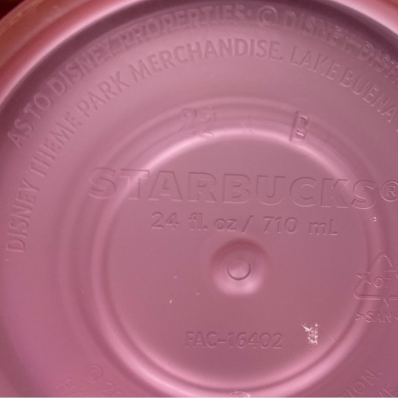 Starbucks/ Disney World pink metallic polka dot tumbler (no straw) 24 fl oz - Picture 6 of 8